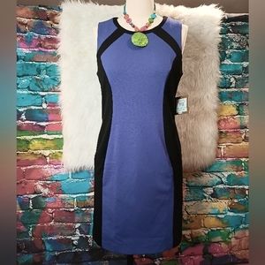 Ellen Tracy Black and Purple Sleeveless New With Tags Dress Size 8